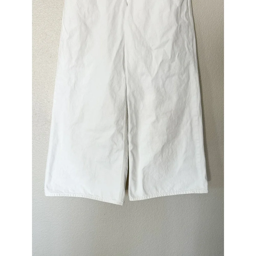 J.Crew High-Rise Superwide-Leg Jeans White 100% Cotton Size 30 - Picture 3 of 8